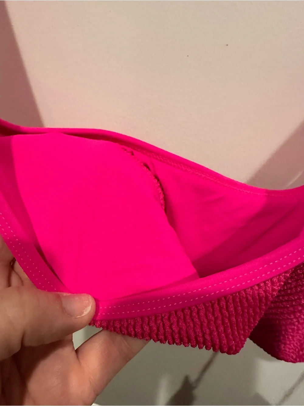 Good American Pink Glow Always Fits Scoop Bikini Top L/XL